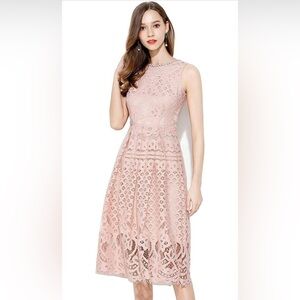 VEIISAR Womens XXL Fashion Sleeveless Lace Fit Elegant Cocktail Party Dress NWT